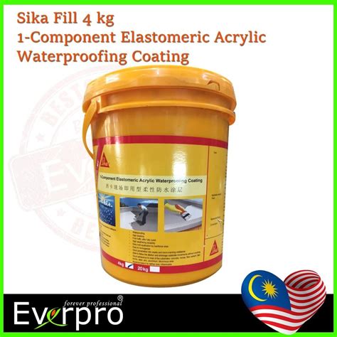 Sika Fill Kg Component Elastomeric Acrylic Waterproofing Coating