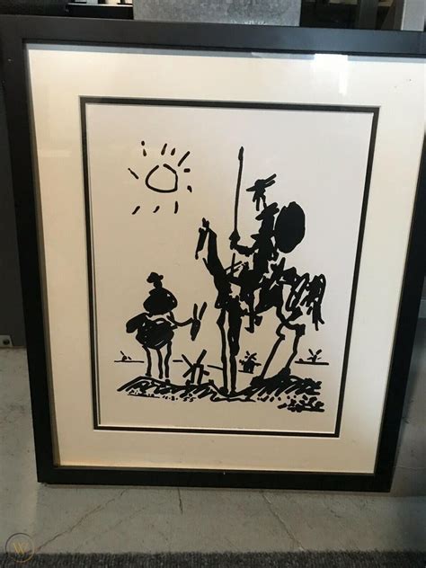 Pablo Picasso Don Quixote 1955 Sketch Framed Lithograph Print