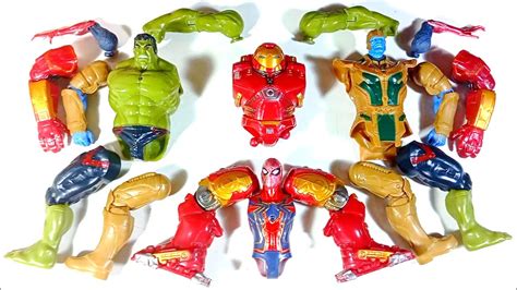 Avengers Superhero Toys Hulk Buster Vs Hulk Smash Vs Thanos Armor Vs