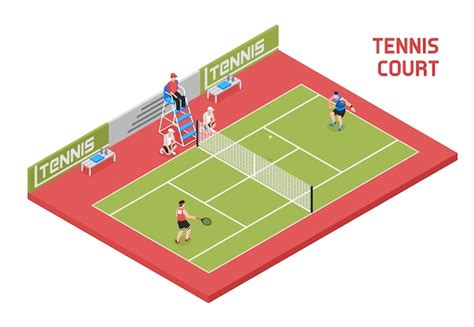 Cancha De Tenis Deportiva Isom Trica Vector Gratis