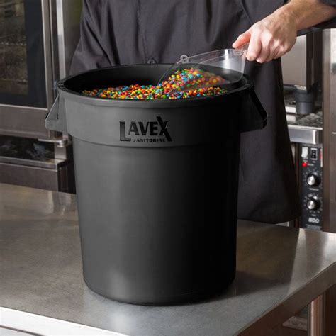 Lavex Janitorial Gallon Black Round Commercial Trash Can