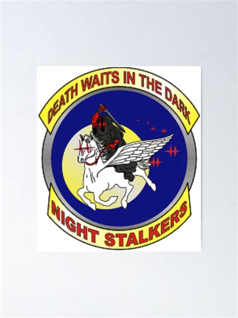 "US Army 160th SOAR – Night Stalkers Sticker Death waits in the dark" Poster for Sale by ...