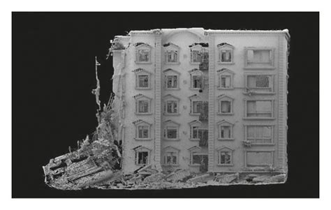 Buildings with different degrees of earthquake-induced damage. (a) B8 ...