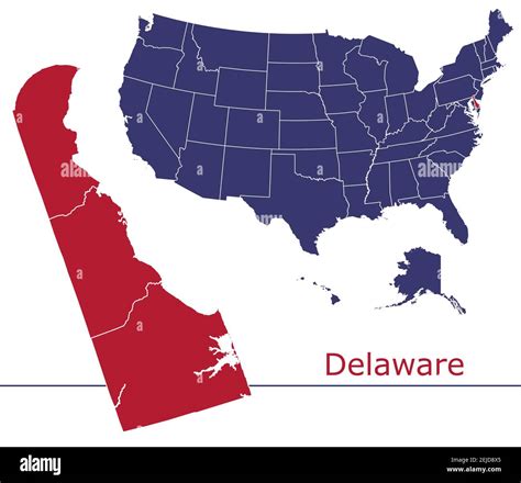 Mappa Politica Del Delaware Immagini Vettoriali Stock Alamy