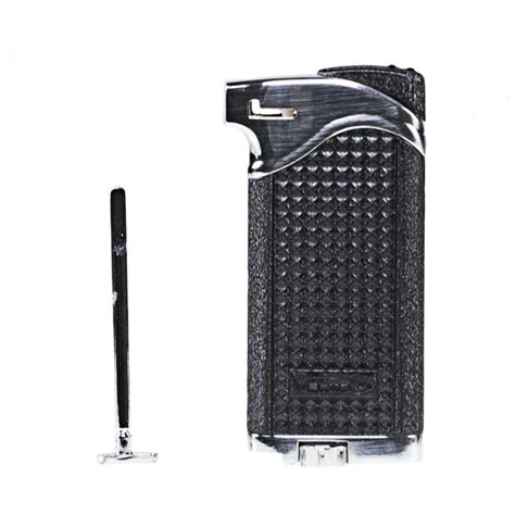 VECTOR MAXIMUS Black Crackle Matte Pipe Lighter 05