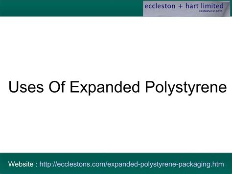 Uses Of Expanded Polystyrene Ppt