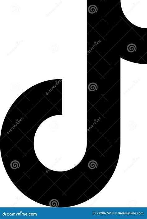 Tiktok Logo Realistic Social Media Icon Logotype Tik Tok Flat Icon Template Black Color