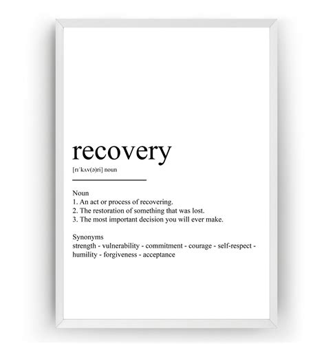 Recovery Definition Print Etsy