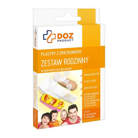 DOZ PRODUCT Plastry Z Opatrunkiem Zestaw Rodzinny 22 Szt