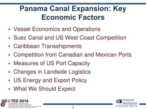 Ppt Panama Canal Expansion Factors Influencing The Potential Economic Impacts On The Us