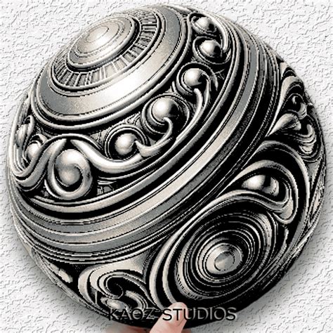 Metal Carved Sphere Optical Illusion Hueforge Art Easy To Print 3d