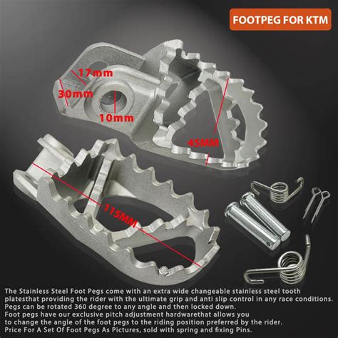 Repose Pieds En Aluminium Pour Moto KTM SX SXF EXC EXCF XC XCF XCW 125