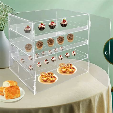 Bread Dessert Display Bakery Box Case Stand Acrylic Risers For Food