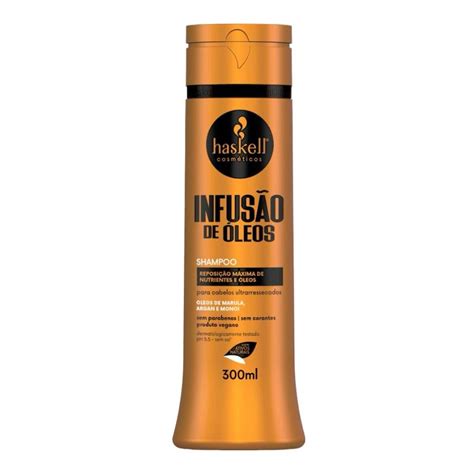 Kit Haskell Infusão de Óleos Shampoo 300ml Condicionador 300ml Leave