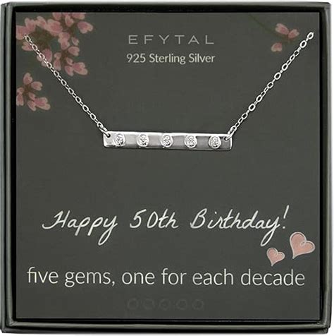 Amazon EFYTAL 50th Birthday Gifts For Women 925 Sterling Silver