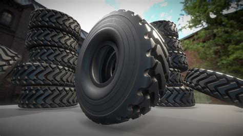 Wheel Loader Tyres Low Poly Version Buy Royalty Free 3d Model By