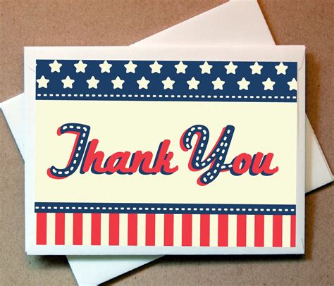 Patriotic Thank You Cards 24 cards and envelopes