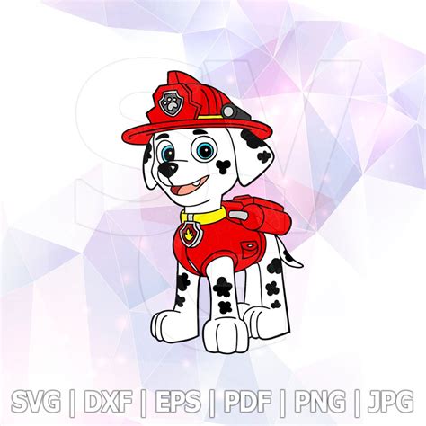 Svg Dxf Paw Patrol Marshall Vector Layered Cut Files Cricut Etsy