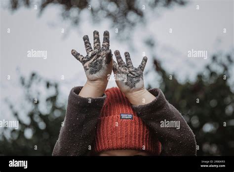 Boy With Dirty Hands Stock Photo Alamy