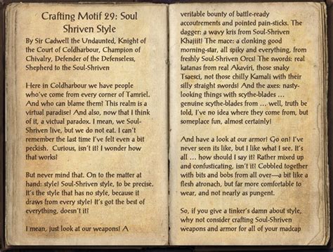Crafting Motif 29: Soul-Shriven Style | Elder Scrolls | Fandom