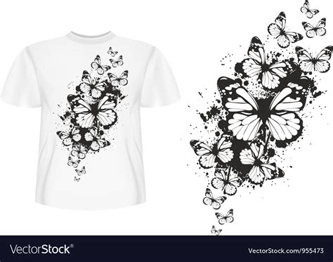 Butterfly Design T Shirt Royalty Free Vector Image