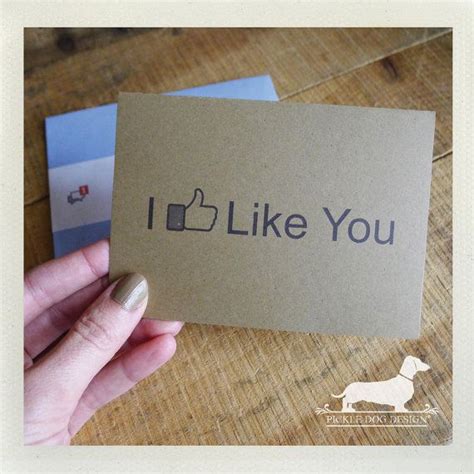 Poke I Like You Note Card Facebook Funny Card Etsy Funniest Valentines Cards Valentines