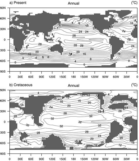 Annual Mean Sea Surface Temperatures Ssts °c Simulated By The Csm Download Scientific