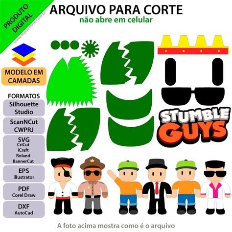 ARQUIVO Topo De Bolo Stumble Guys Camadas Topo E Corte