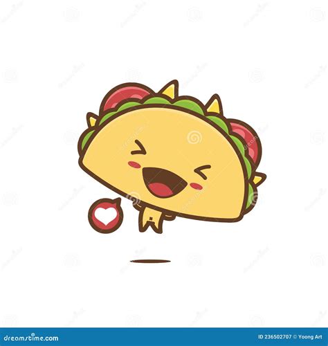 Cute Taco Characters Stock Vector Illustration Of Fast