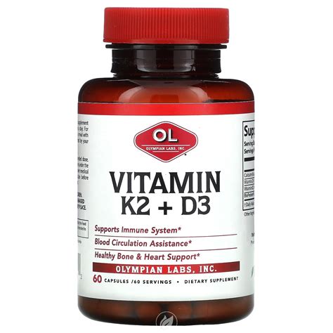 4 Pack Olympian Labs Vitamin K2 D3 60 Caps