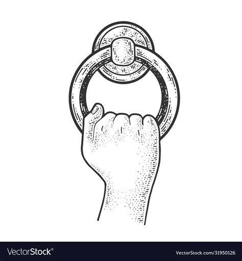 Door Knocker Ring Sketch Royalty Free Vector Image