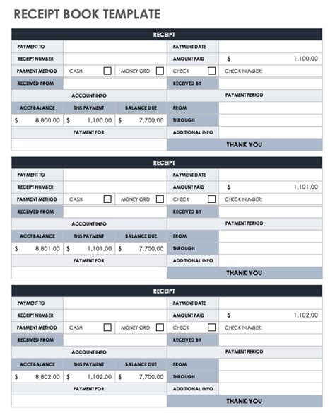 Download Free Excel Receipt Templates | Smartsheet