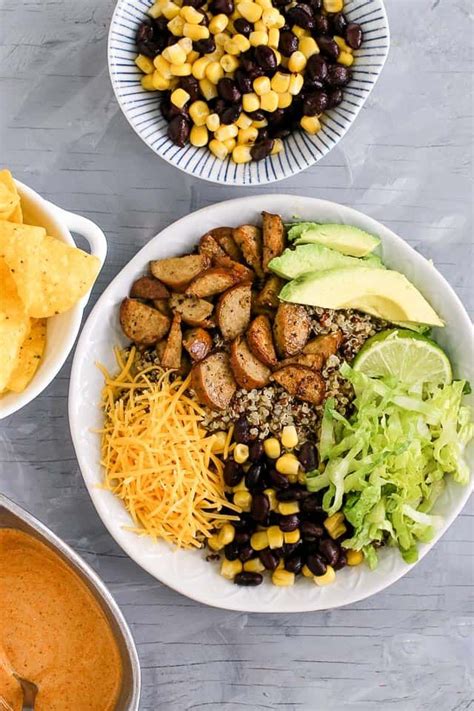 These Chicken Sausage Quinoa Burrito Bowls Are Easy Make Ahead