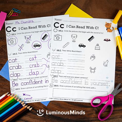 Phonics Worksheet- Letter C - Classful