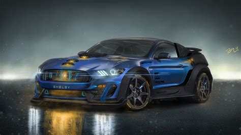 Shelby GT350R Wallpaper 4K, Bodykit, Neon, Concept cars