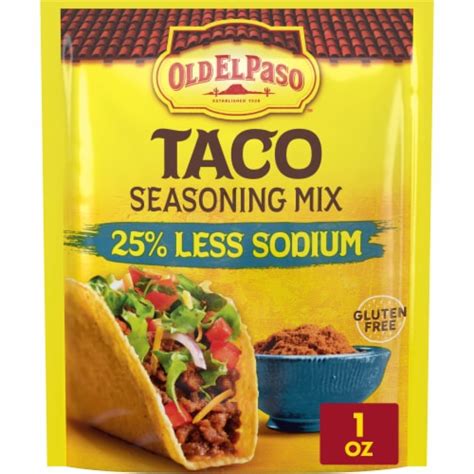 Old El Paso Taco Seasoning Mix With 25 Less Sodium 1 Oz Frys Food