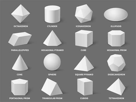 Formas Geom Tricas D Geometr A B Sica Blanca Realista Forma Esfera Y