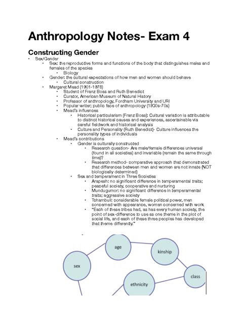 Anthropology 101 Notes Exam 4 Anthropology Notes Exam 4 Constructing Gender Sexgender Sex