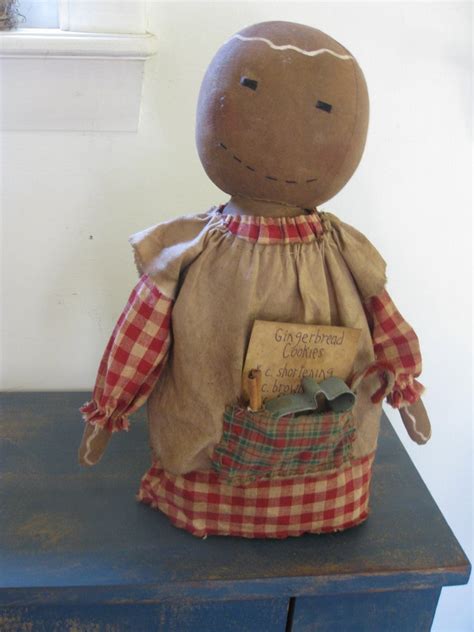 Primitive Gingerbred Doll Etsy Primitive Dolls Homespun Recipe