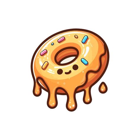 Vector Donut Derretido Flutuante Desenho Animado Cone Vetor Ilustra O