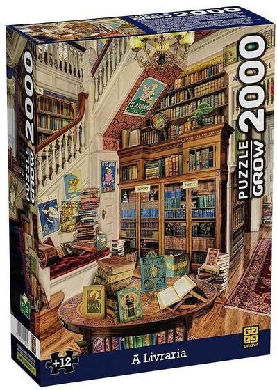 Puzzle 2000 peças A Livraria Quebra Cabeças Grow Quebra Cabeça