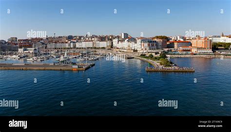 Marina And Promenade In The Historic City Centre Of La Coruna Galicia