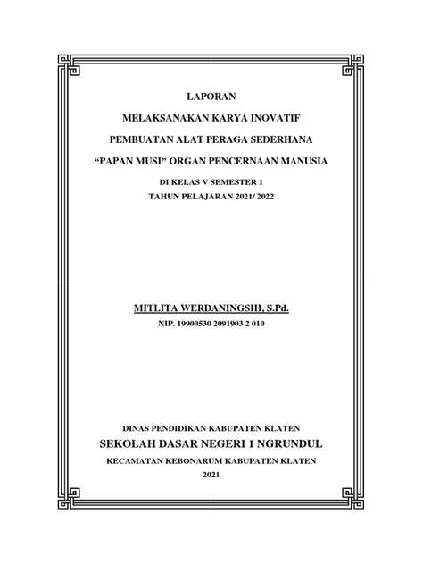 Laporan Karya Inovasi Alat Peraga Ipa Sederhana Pdf