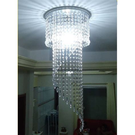 Lustre Espiral Crist Acril Cm P Lamp Shopee Brasil