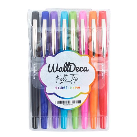 WallDeca Lot de 8 Stylos feutres à Pointe Fine 0 5 mm au Tracé