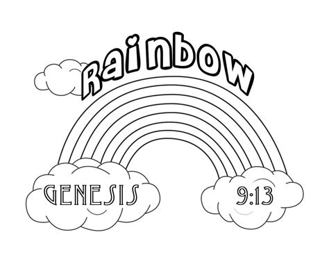 Free Printable God S Promise Rainbow Coloring Pages Exeranmat Coloring