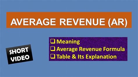 Average Revenue Ar Meaning Ar Formula Table Its Explanation