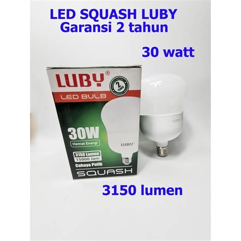 Jual Lampu Bulb Led SQUASH 30w Merk LUBY Cahaya PUTIH Garansi 2 Tahun