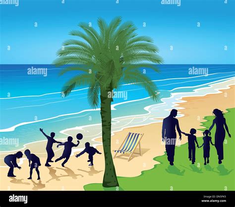 On The Beach Stock Vector Image Art Alamy