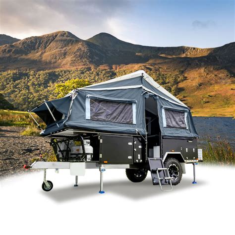 Kinlife Small Toy Hauler Travel Trailer Mini Forward Folding Camping